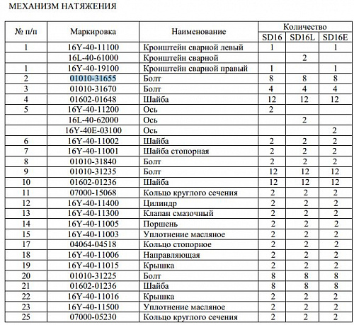 Болт 01010-31655 Болт 01010-31655